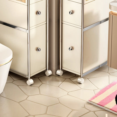 Modern Minimalist Rectangular Steel Carbon Steel Side Table 2-Drawer For Living Room