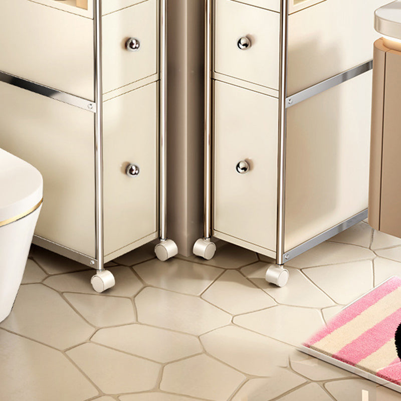 Modern Minimalist Rectangular Steel Carbon Steel Side Table 2-Drawer For Living Room