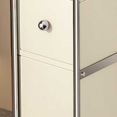 Modern Minimalist Rectangular Steel Carbon Steel Side Table 2-Drawer For Living Room