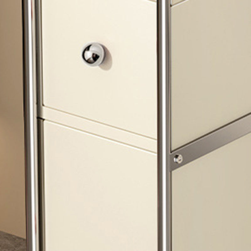 Modern Minimalist Rectangular Steel Carbon Steel Side Table 2-Drawer For Living Room