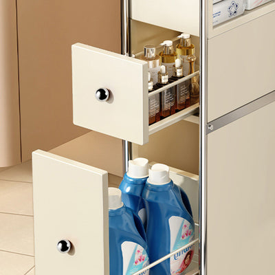 Modern Minimalist Rectangular Steel Carbon Steel Side Table 2-Drawer For Living Room