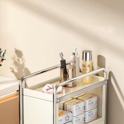 Modern Minimalist Rectangular Steel Carbon Steel Side Table 2-Drawer For Living Room