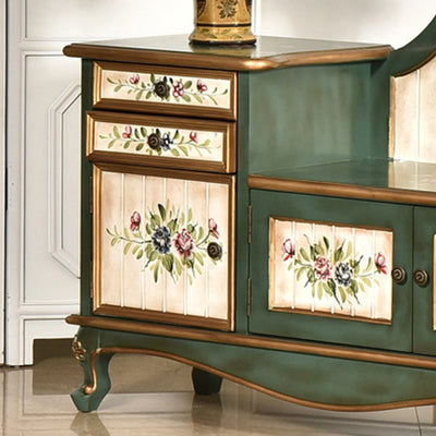 Traditional French Rectangular Solid Wood Shoe Storage 2-Cabinet For Entryways