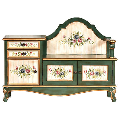 Traditional French Rectangular Solid Wood Shoe Storage 2-Cabinet For Entryways