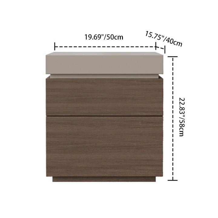 Mesita de noche rectangular minimalista moderna de tablero de fibra de densidad media con 4 cajones para dormitorio 