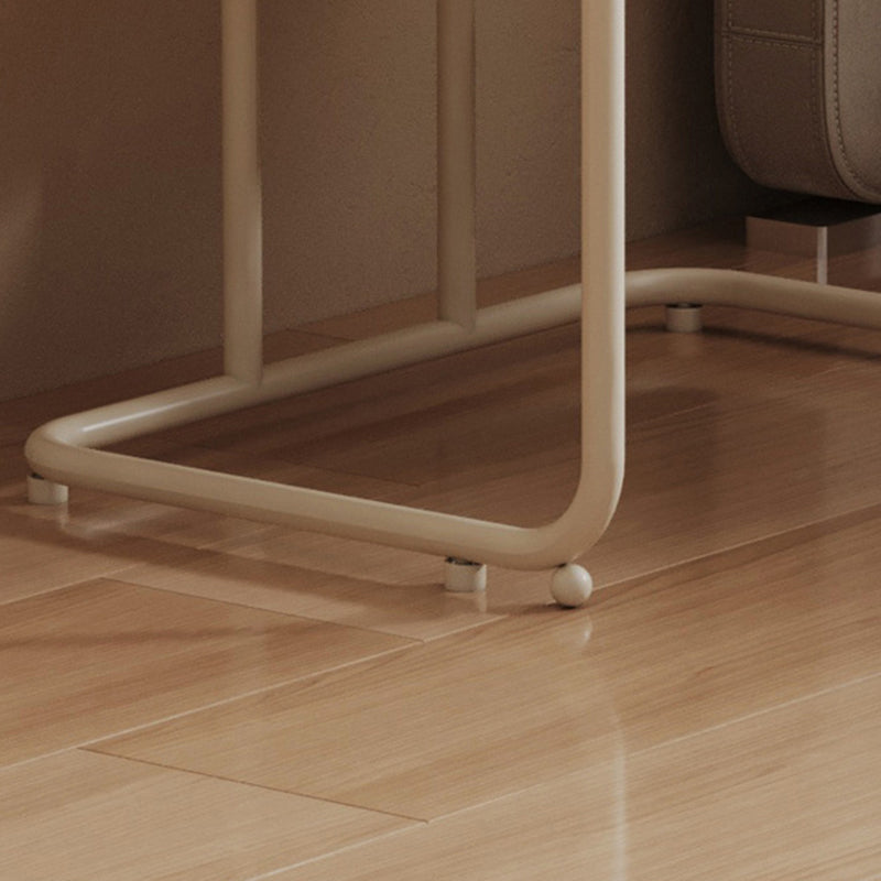 Modern Minimalist Rectangular Iron Tempered Glass Nightstand 1-Drawer For Bedroom