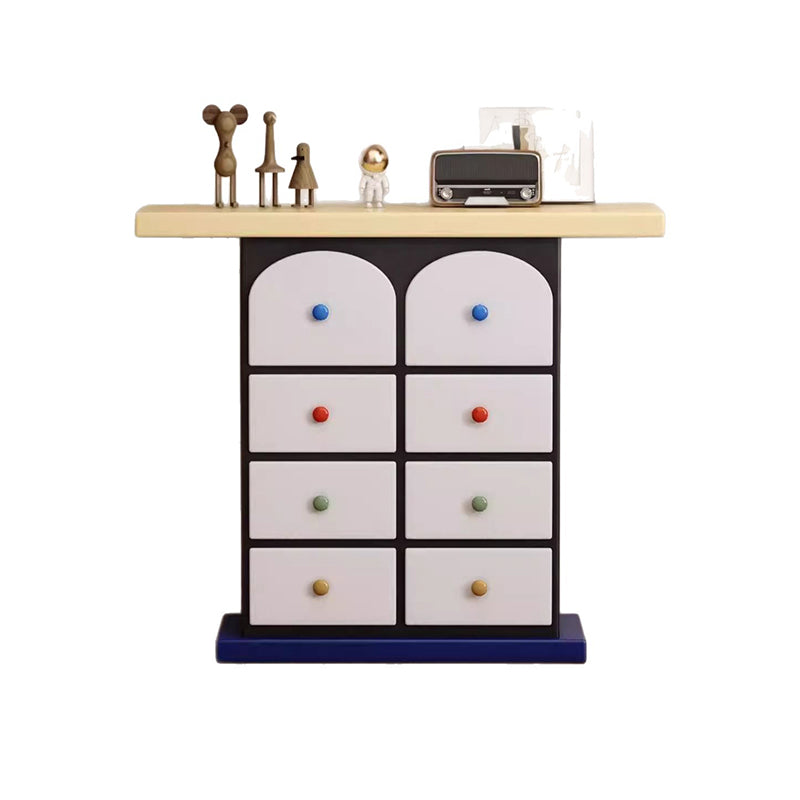 Buffet de rangement contemporain créatif rectangulaire en panneau de fibres à densité moyenne écologique et bois massif avec céramique, 8 tiroirs, pour salon 