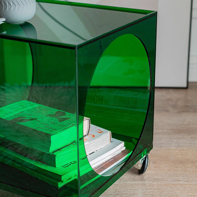 Contemporary Creative Rectangular Acrylic Side Table 2-Tier For Living Room