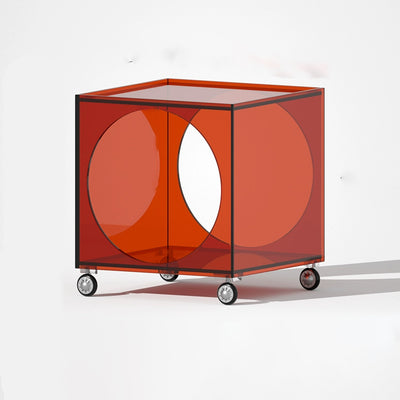 Contemporary Creative Rectangular Acrylic Side Table 2-Tier For Living Room