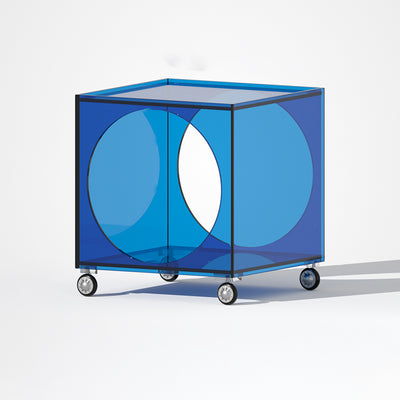 Contemporary Creative Rectangular Acrylic Side Table 2-Tier For Living Room