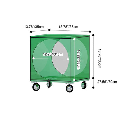 Contemporary Creative Rectangular Acrylic Side Table 2-Tier For Living Room