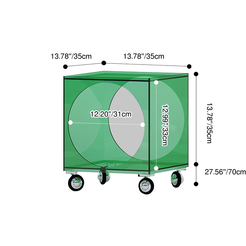 Contemporary Creative Rectangular Acrylic Side Table 2-Tier For Living Room