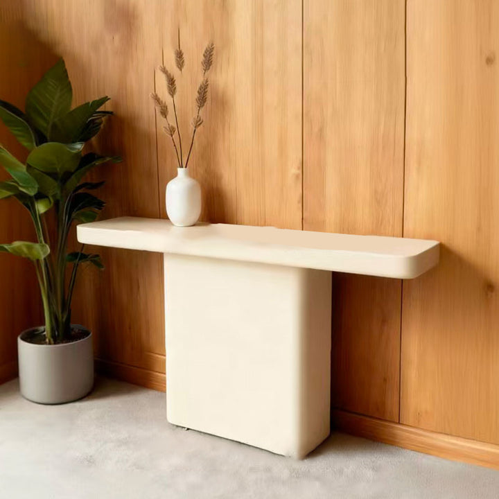 Modern Minimalist Rectangular Concrete Console Table 1-Tier For Entryways