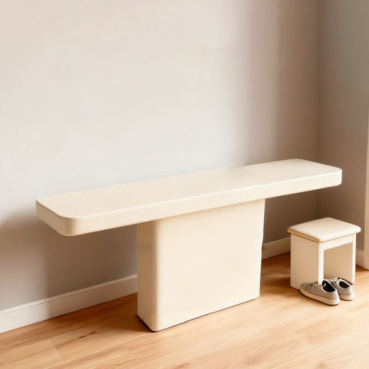 Modern Minimalist Rectangular Concrete Console Table 1-Tier For Entryways