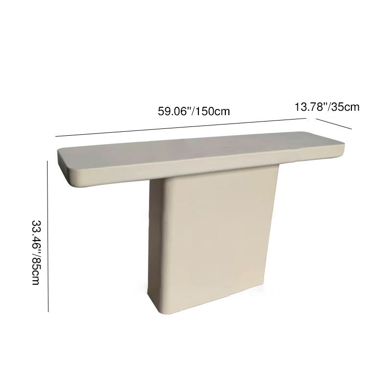 Modern Minimalist Rectangular Concrete Console Table 1-Tier For Entryways