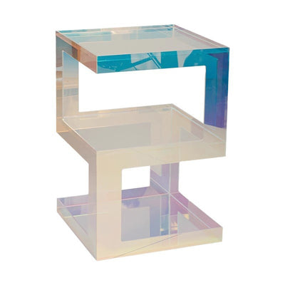 Contemporary Creative Rectangular Acrylic Side Table 1-Tier For Living Room