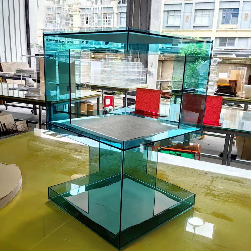 Contemporary Creative Rectangular Acrylic Side Table 1-Tier For Living Room