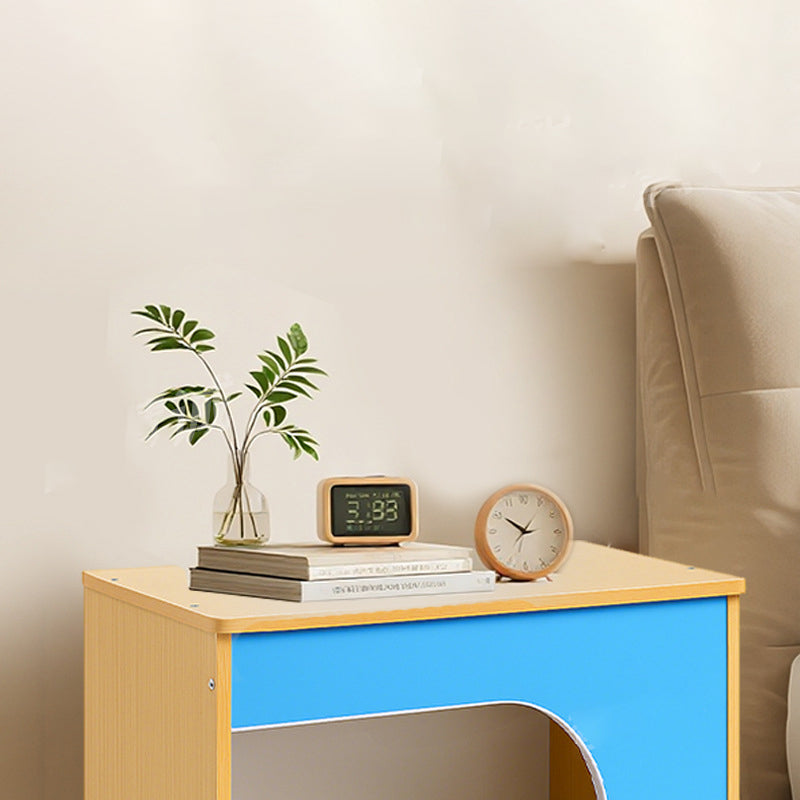 Contemporary Creative Rectangular Solid Wood Medium Density Fiberboard Nightstand 1-Storage For Bedroom