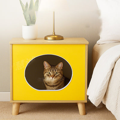 Contemporary Creative Rectangular Solid Wood Medium Density Fiberboard Nightstand 1-Storage For Bedroom