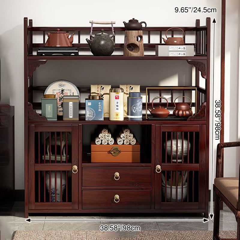 Traditioneller chinesischer rechteckiger Bambus-MDF-Aufbewahrungsschrank 4/5-stufig für das Wohnzimmer 