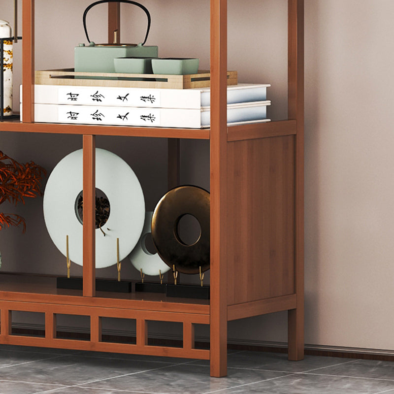 Traditional Chinese Rectangular Bamboo Medium Density Fiberboard Storage Cabinet 2-Drawer For Living Room