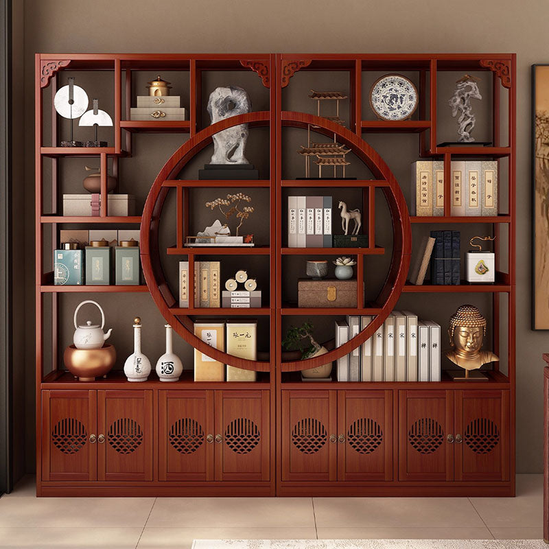 Traditional Chinese Rectangular Bamboo Medium Density Fiberboard Storage Cabinet 2-Cabinet For Living Room