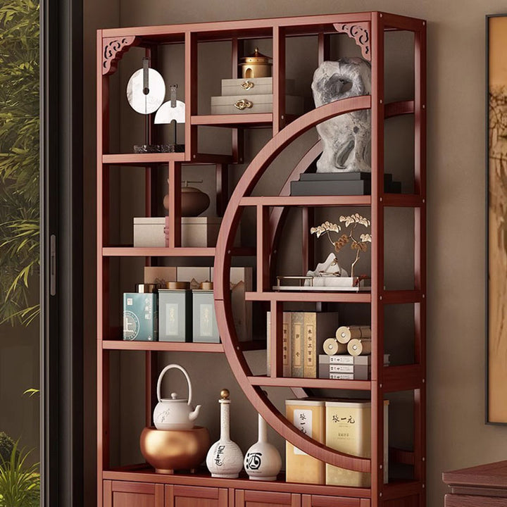 Traditional Chinese Rectangular Bamboo Medium Density Fiberboard Storage Cabinet 2-Cabinet For Living Room