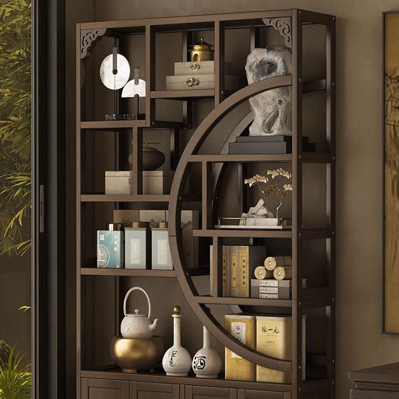 Armoire de rangement rectangulaire en bambou traditionnelle chinoise en panneau de fibres à densité moyenne, 2 portes, pour salon 