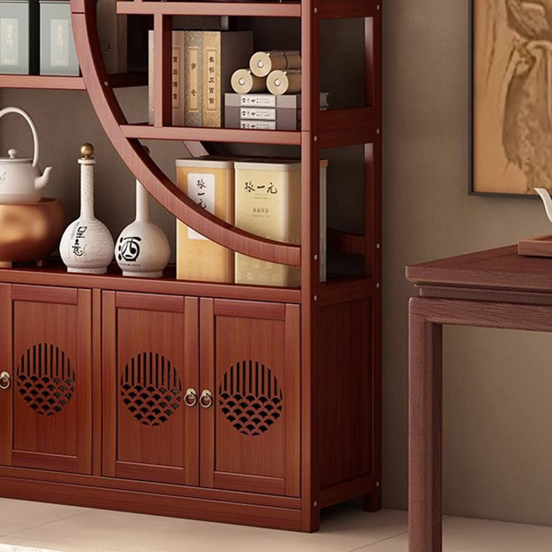Traditional Chinese Rectangular Bamboo Medium Density Fiberboard Storage Cabinet 2-Cabinet For Living Room