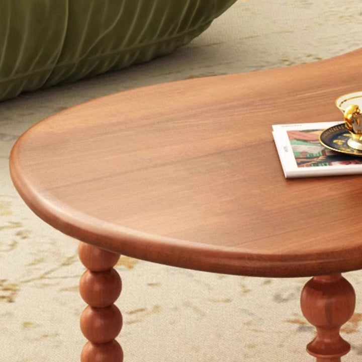 Contemporary Creative Cloud-Shaped Solid Wood Coffee Table 1-Tier For Living Room