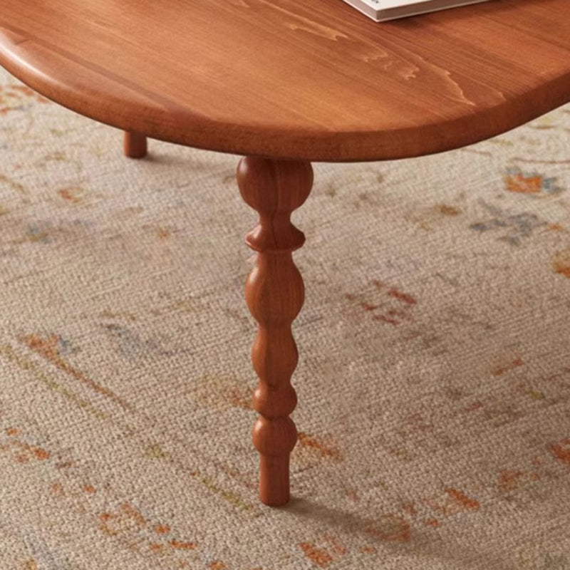 Contemporary Creative Cloud-Shaped Solid Wood Coffee Table 1-Tier For Living Room