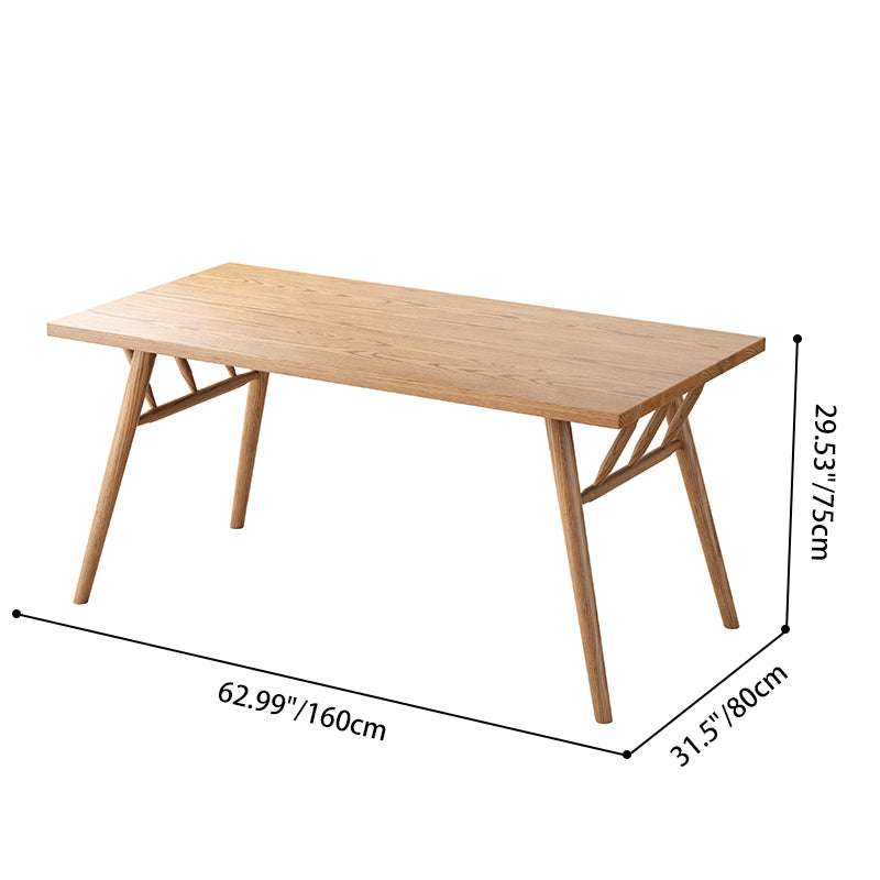 Contemporary Nordic North American Ash Wood Dining Table - Rectangular Solid Wood Table For Kitchen &amp; Dining Room