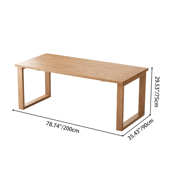 Ensemble de table à manger contemporain en frêne nord-américain nordique - table rectangulaire en bois et chaises courbées pour cuisine et salle à manger 