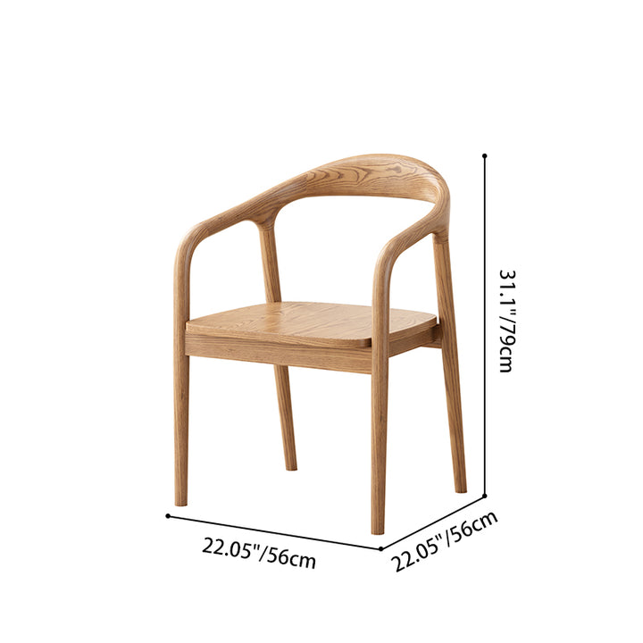 Ensemble de table à manger contemporain en frêne nord-américain nordique - table rectangulaire en bois et chaises courbées pour cuisine et salle à manger 
