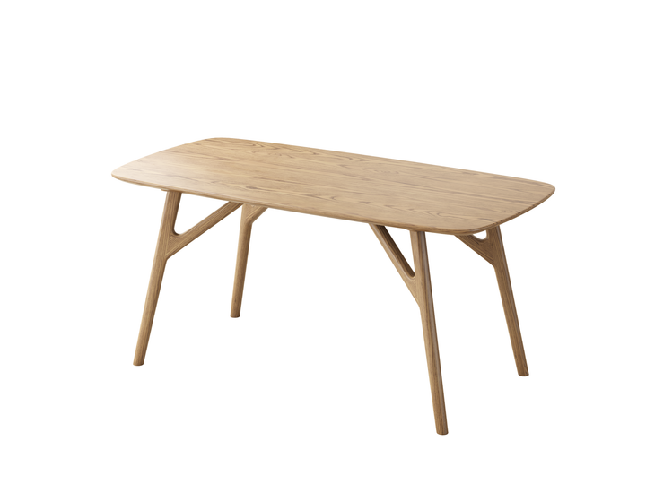 Contemporary Nordic Rectangular North American Ash Wood Dining Table Set - Rectangular Dining Table Rhombus Chairs For Dining Room &amp; Kitchen