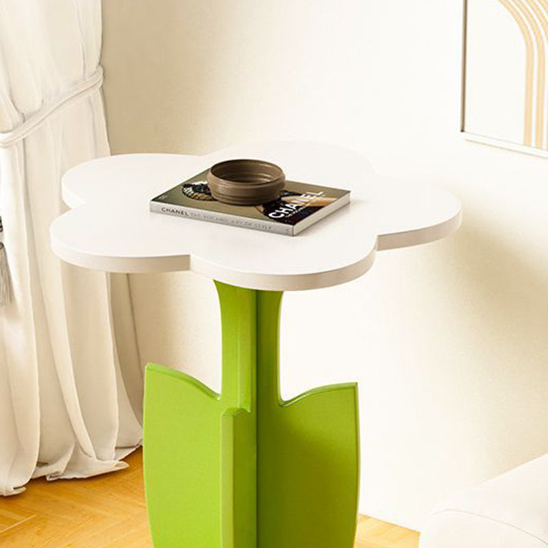 Contemporary Creative Floral-Shaped Engineered Wood Solid Wood Side Table 1-Tier For Living Room
