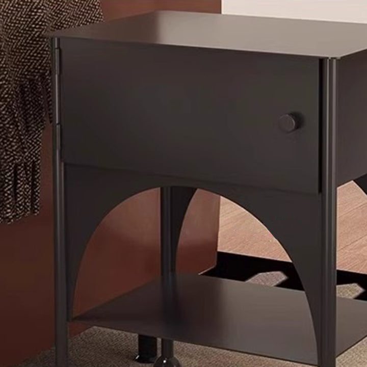 Moderner minimalistischer rechteckiger gewölbter High-Heel-Design-Eisen-Nachttisch mit 1 Schrank für das Schlafzimmer 