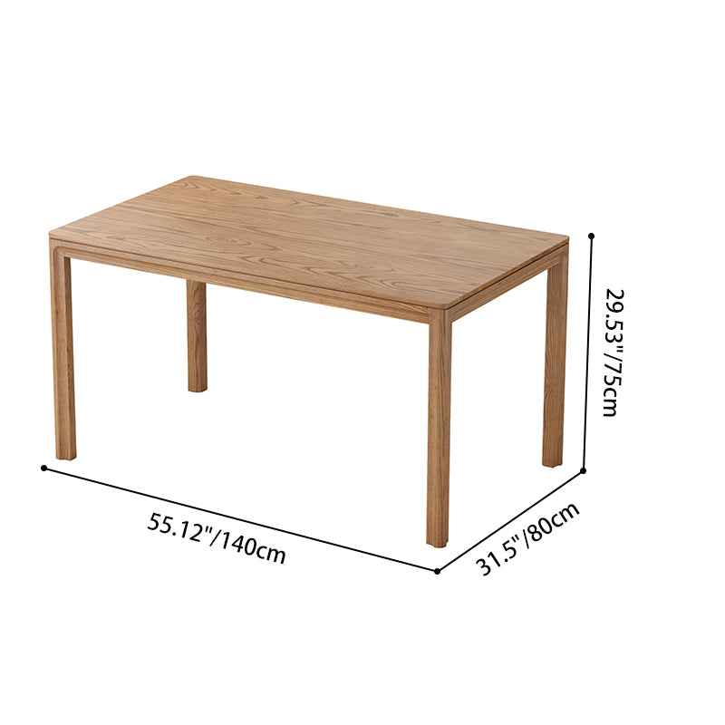 Ensemble de table à manger contemporain en bois de frêne nord-américain scandinave - Table à manger rectangulaire avec chaises à dossier en échelle pour salle à manger et cuisine 