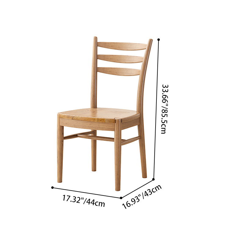Ensemble de table à manger contemporain en bois de frêne nord-américain scandinave - Table à manger rectangulaire avec chaises à dossier en échelle pour salle à manger et cuisine 