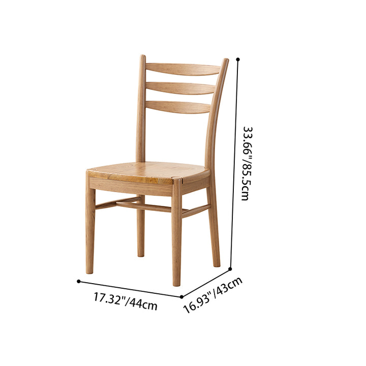 Ensemble de table à manger contemporain en bois de frêne nord-américain scandinave - Table à manger rectangulaire avec chaises à dossier en échelle pour salle à manger et cuisine 