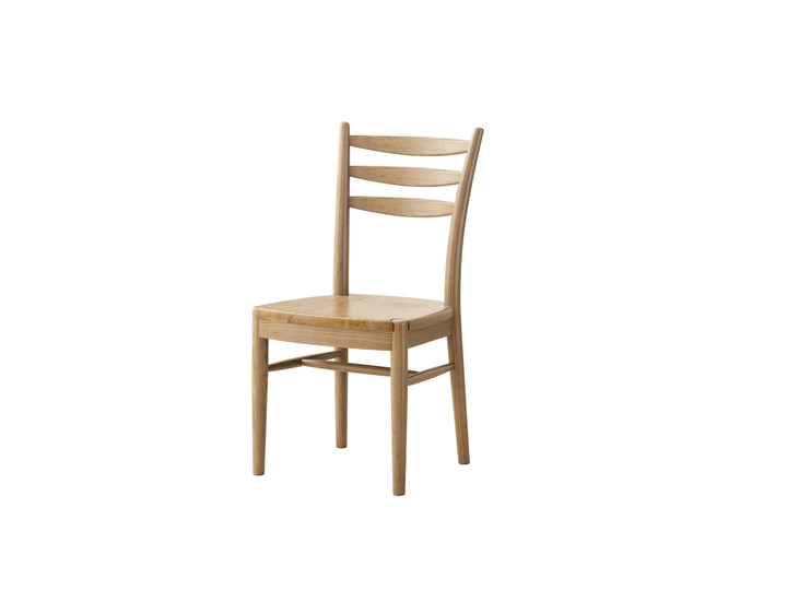 Ensemble de table à manger contemporain en bois de frêne nord-américain scandinave - Table à manger rectangulaire avec chaises à dossier en échelle pour salle à manger et cuisine 