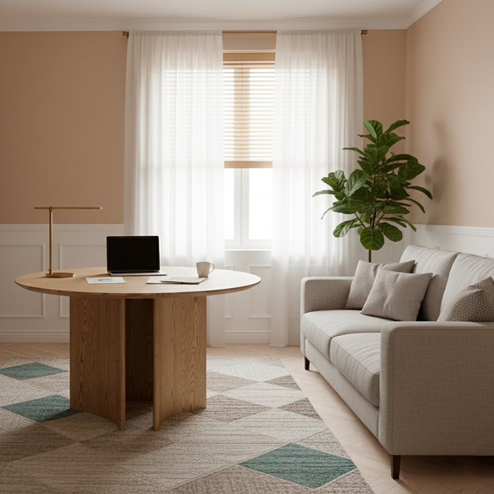Traditionelles chinesisches nordamerikanisches Eschenholz-Esszimmer-Set - Runder Esstisch mit hohlem Design Rückenlehnenstühlen für Esszimmer &amp; Küche 