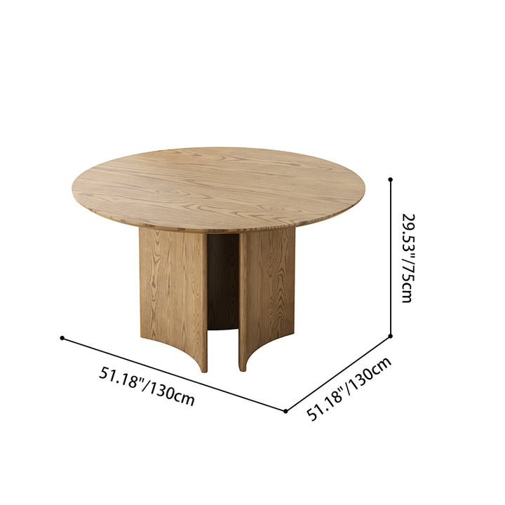 Traditionelles chinesisches nordamerikanisches Eschenholz-Esszimmer-Set - Runder Esstisch mit hohlem Design Rückenlehnenstühlen für Esszimmer & Küche 