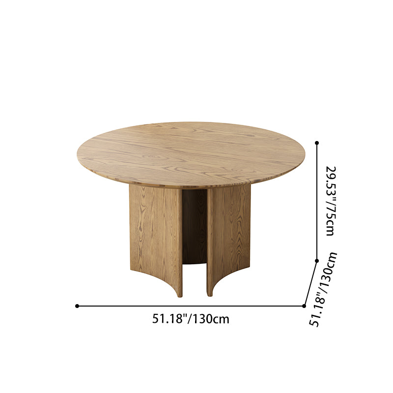 Ensemble de table à manger en bois de frêne nord-américain scandinave contemporain - table à manger ronde avec chaises à dossier courbé pour salle à manger 