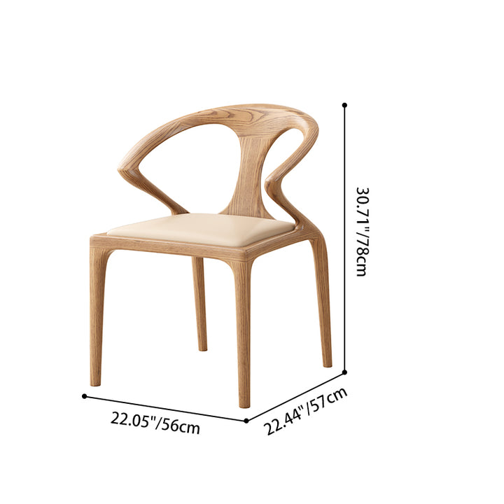 Ensemble de table à manger en bois de frêne nord-américain scandinave contemporain - table à manger ronde avec chaises à dossier courbé pour salle à manger 