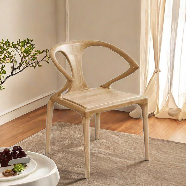 Ensemble de table à manger en bois de frêne nord-américain scandinave contemporain - table à manger ronde avec chaises à dossier courbé pour salle à manger 