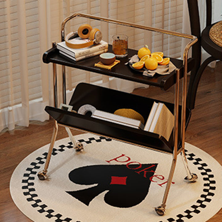 Traditioneller Vintage rechteckiger Gummibaum Edelstahl 2-stufig für Wohnzimmer 