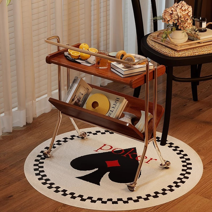 Traditioneller Vintage rechteckiger Gummibaum Edelstahl 2-stufig für Wohnzimmer 