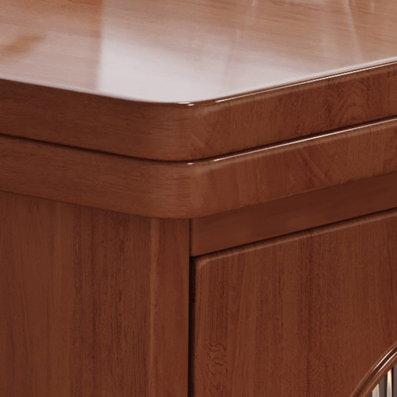 Mesa de centro contemporánea rectangular estilo carrito de madera maciza con vidrio de 2 niveles para sala de estar 