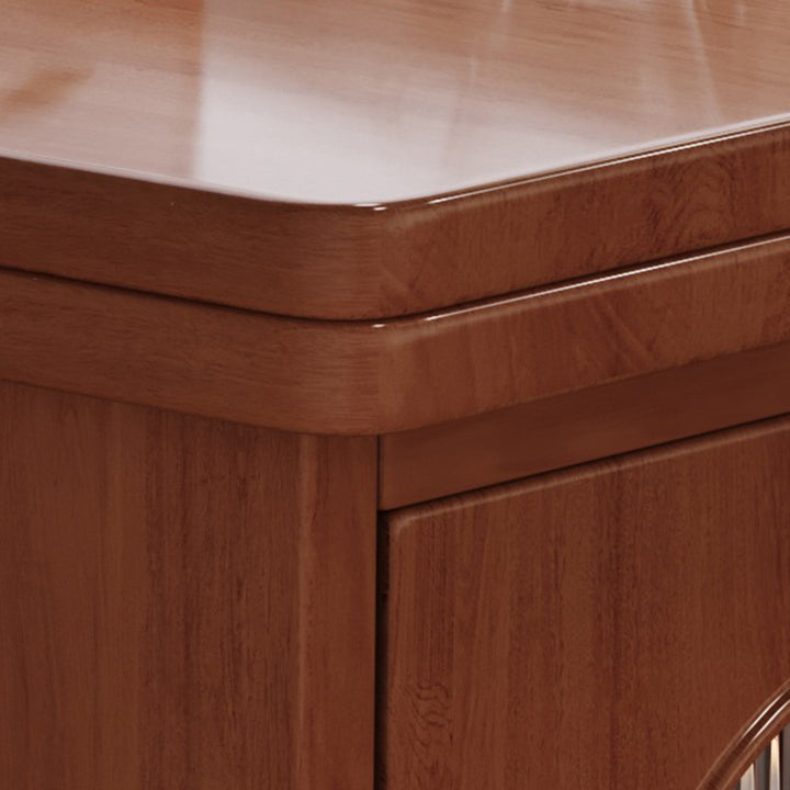 Mesa de centro contemporánea rectangular estilo carrito de madera maciza con vidrio de 2 niveles para sala de estar 